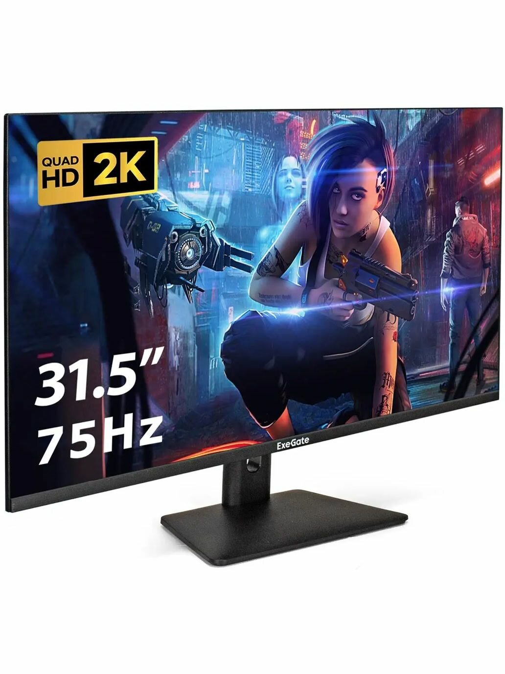 ExeGate 31.5" Монитор SmartView ES3207A (EX299475RUS), IPS, 2560x1440 2K, 75 Гц, черный