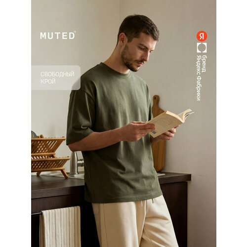 фото Футболка muted oversize, размер 2xs-xs, хаки/оливковый