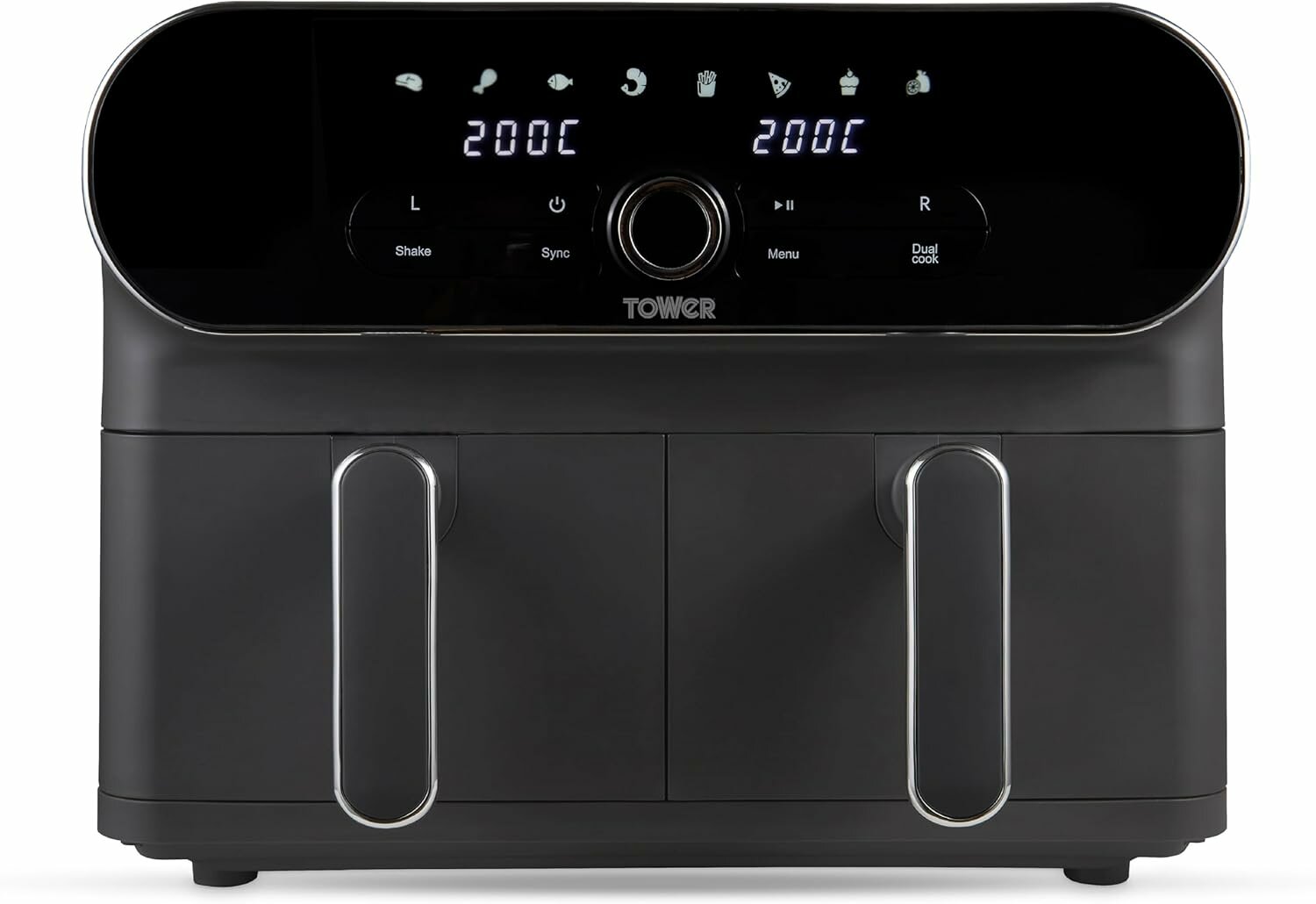 Tower Аэрофритюрница T17138 Vortx Elite объемом 10,4 л с двумя корзинами, технологией Sync Finish, мощностью 1700 Вт