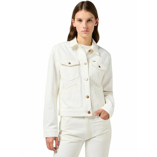 фото Куртка джинсовая wrangler women heritage jacket, размер m, белый