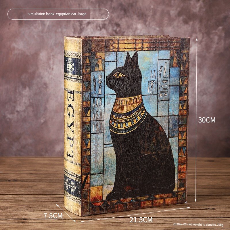 Реалистичная подделка книги с узором египетской кошки, большой размер, декор для телевизионной полки и шкафа