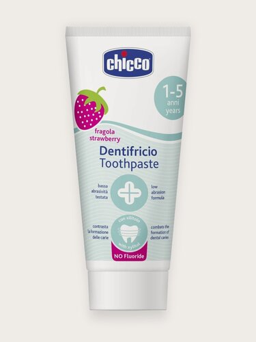Изображение товара Зубная паста детская Chicco без фтора со вкусом клубники, 12 мес.+ 50 мл