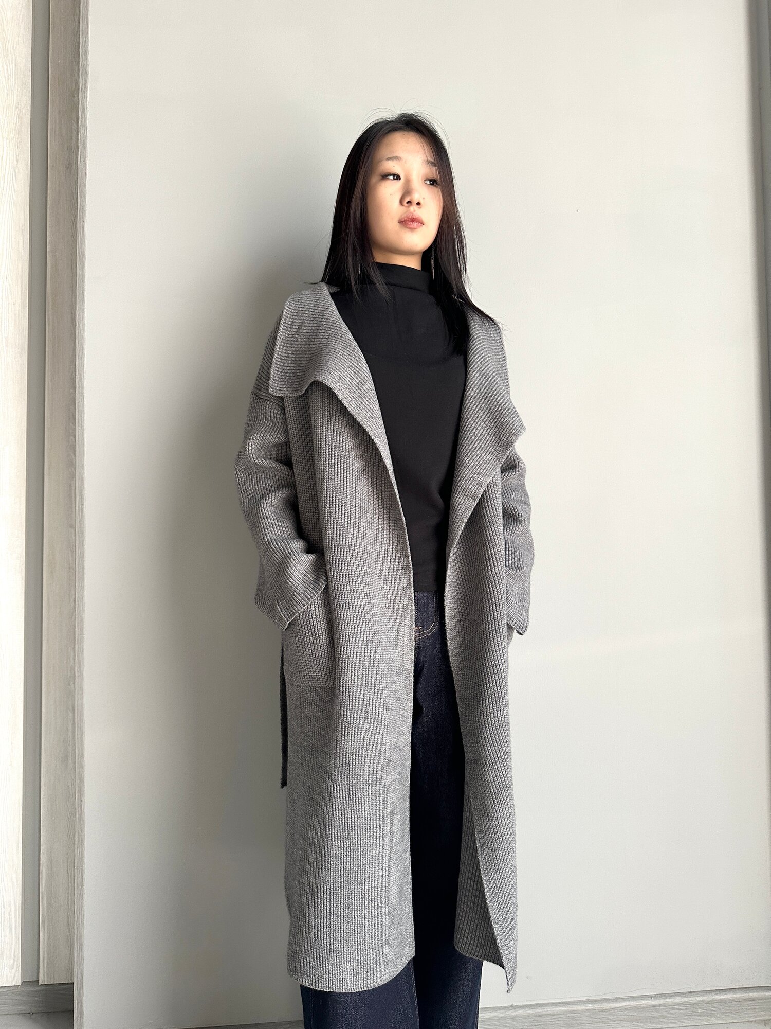 Кардиган Бежевый, черный, серый