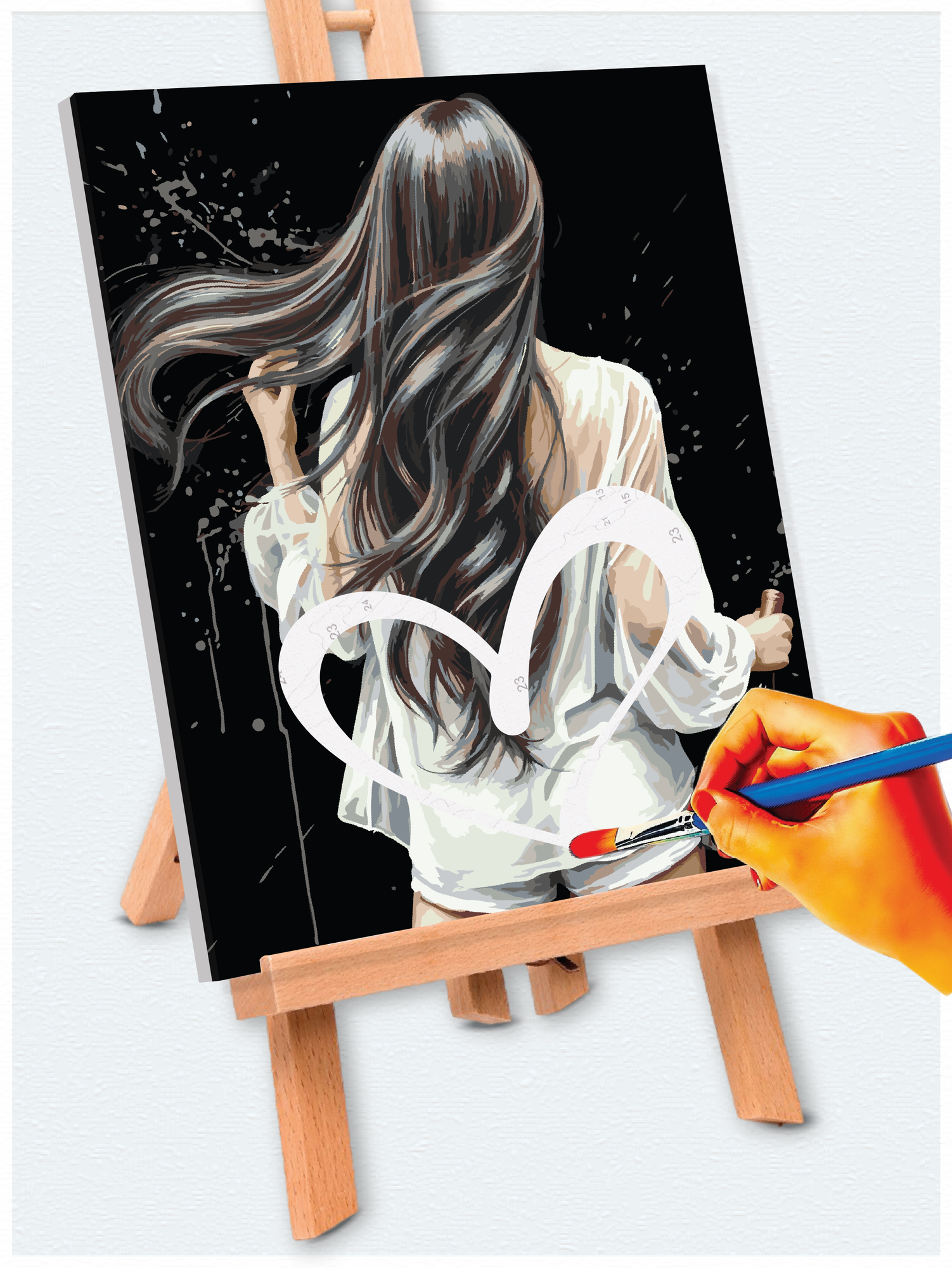 Картина по номерам "Девушка_2" Холст на подрамнике 40х50, набор для рисования — фото 1