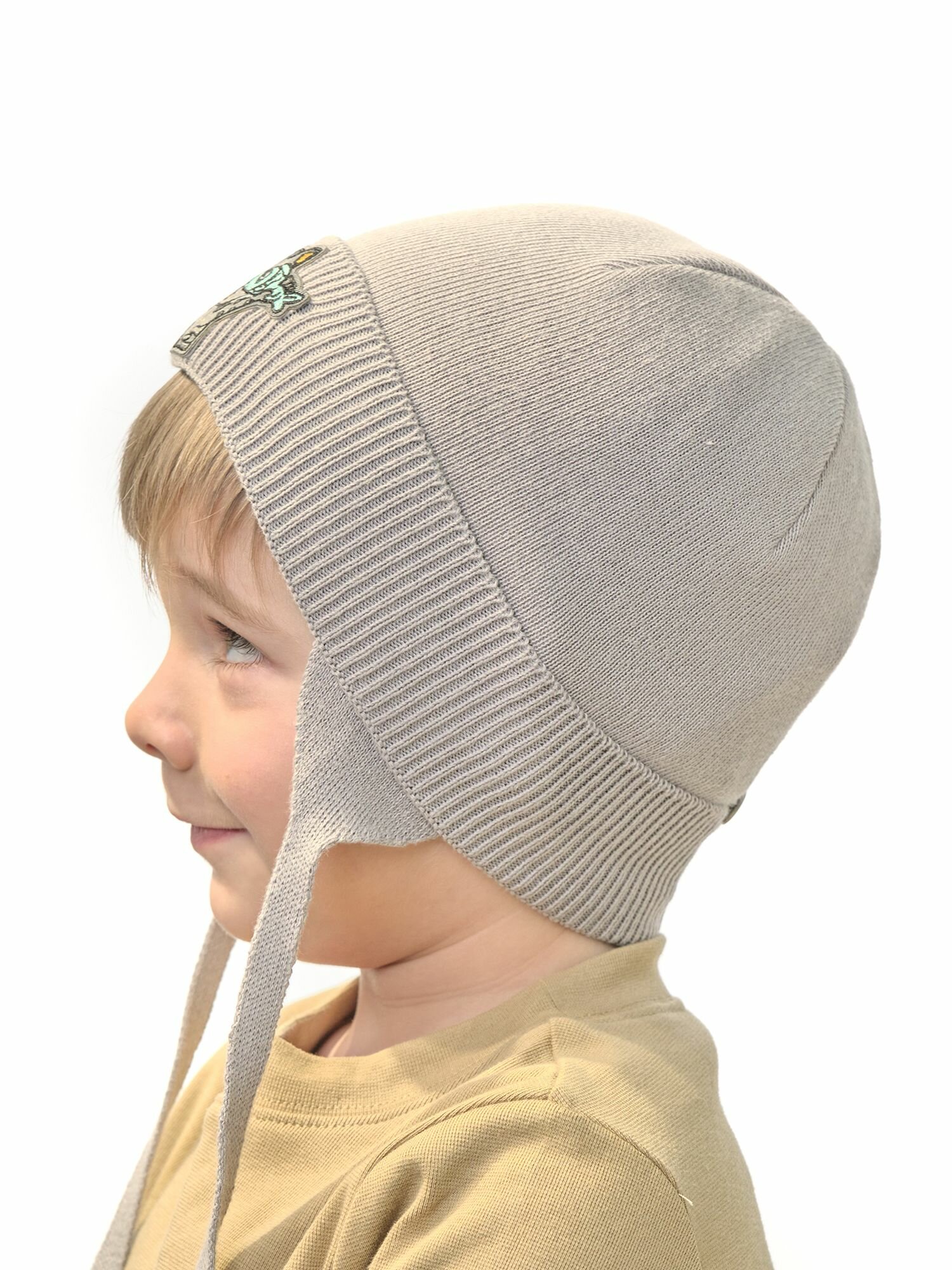 Шапка-бини Андерсен Весна-лето 2024 для мальчиков, размер 46-48, серый — фото 1