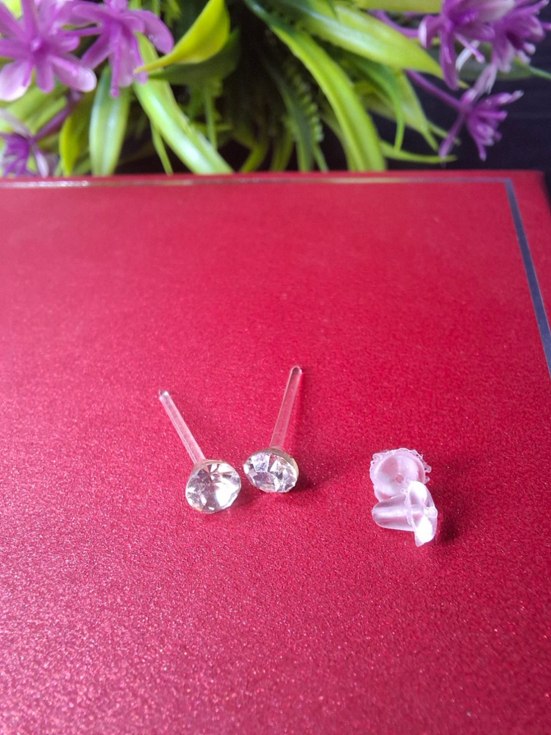 Серьги пусеты, размер 5 мм, белый — фото 1