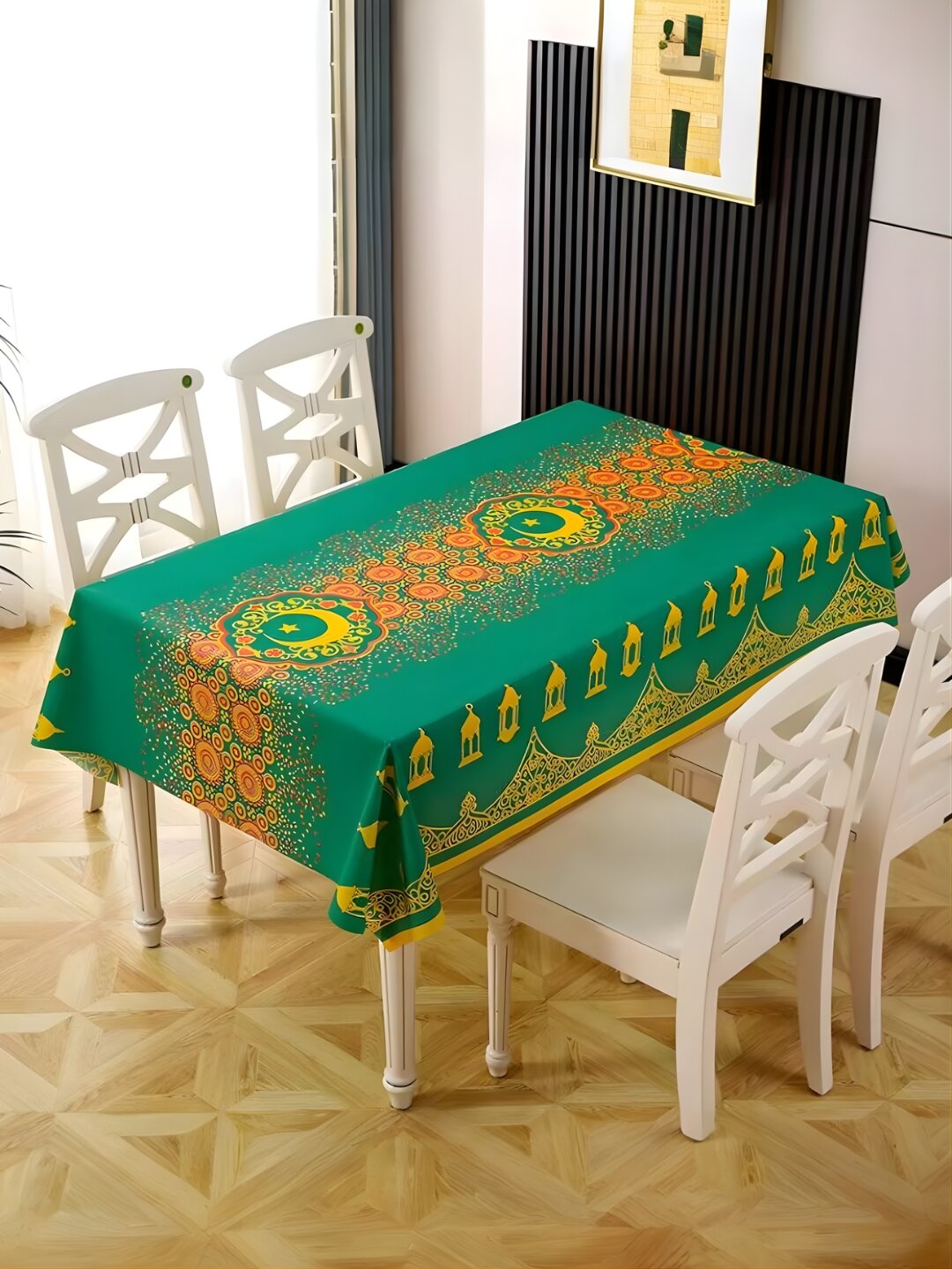 Декоративная скатерть из ткани для кухни и столовой