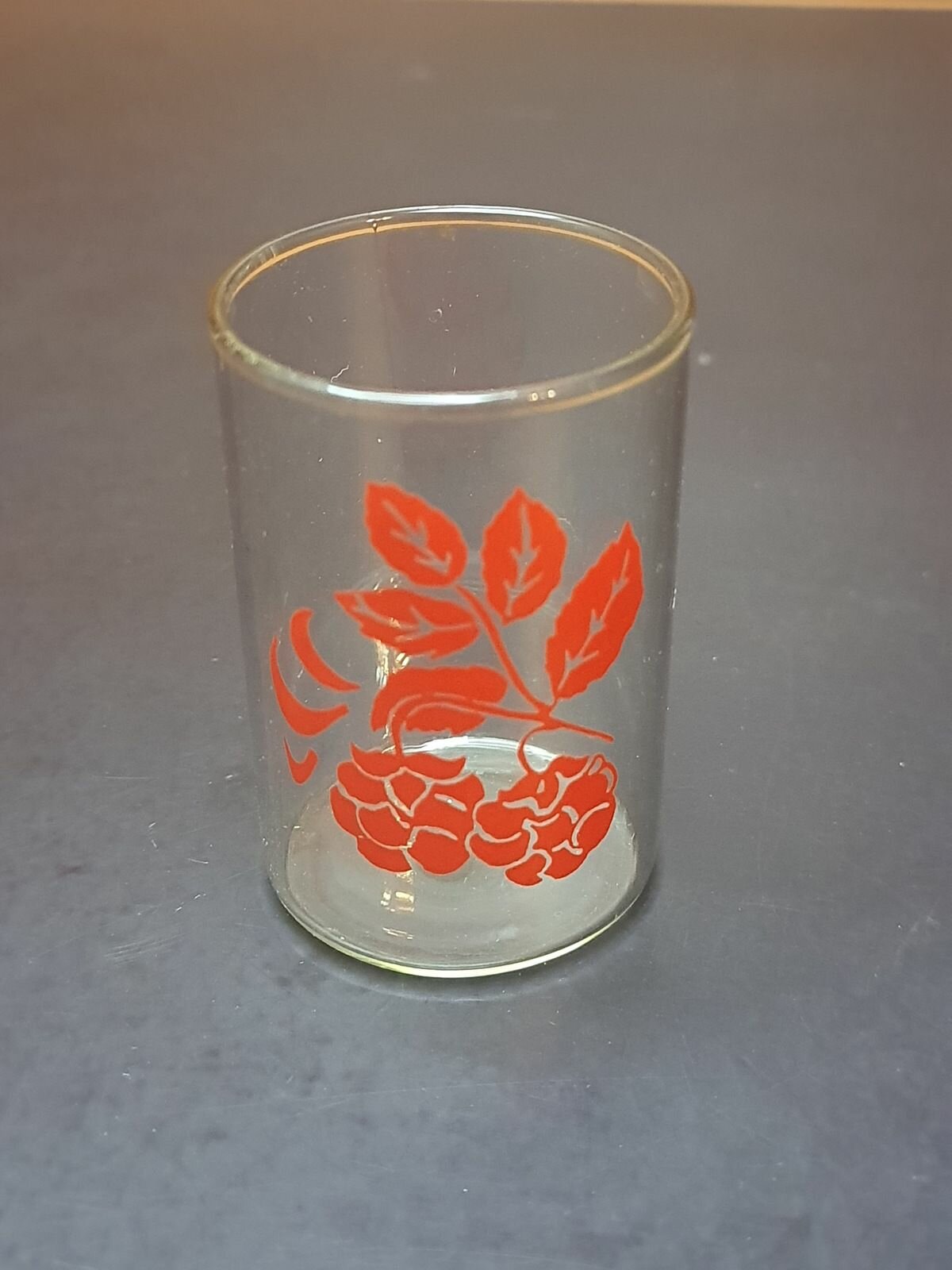 Стопка стеклянная "Малина", 50 мл, винтаж СССР