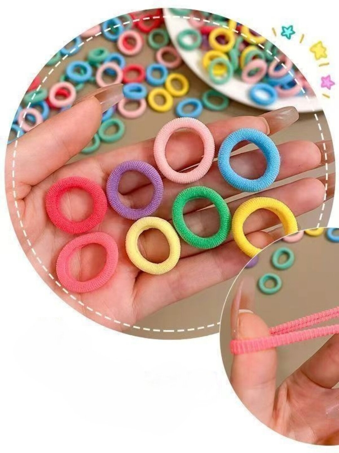 Набор резинок для волос 5 цветов для девочек – прочные и эластичные аксессуары — фото 1