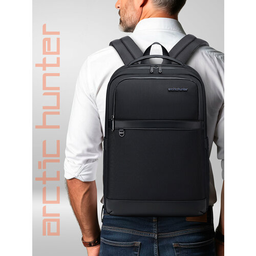 Рюкзак мужской Arctic Hunter B00670 дорожный 15 л для ноутбука 15.6 дюймов. Черный женский, школьный подростковый водонепроницаемый с USB