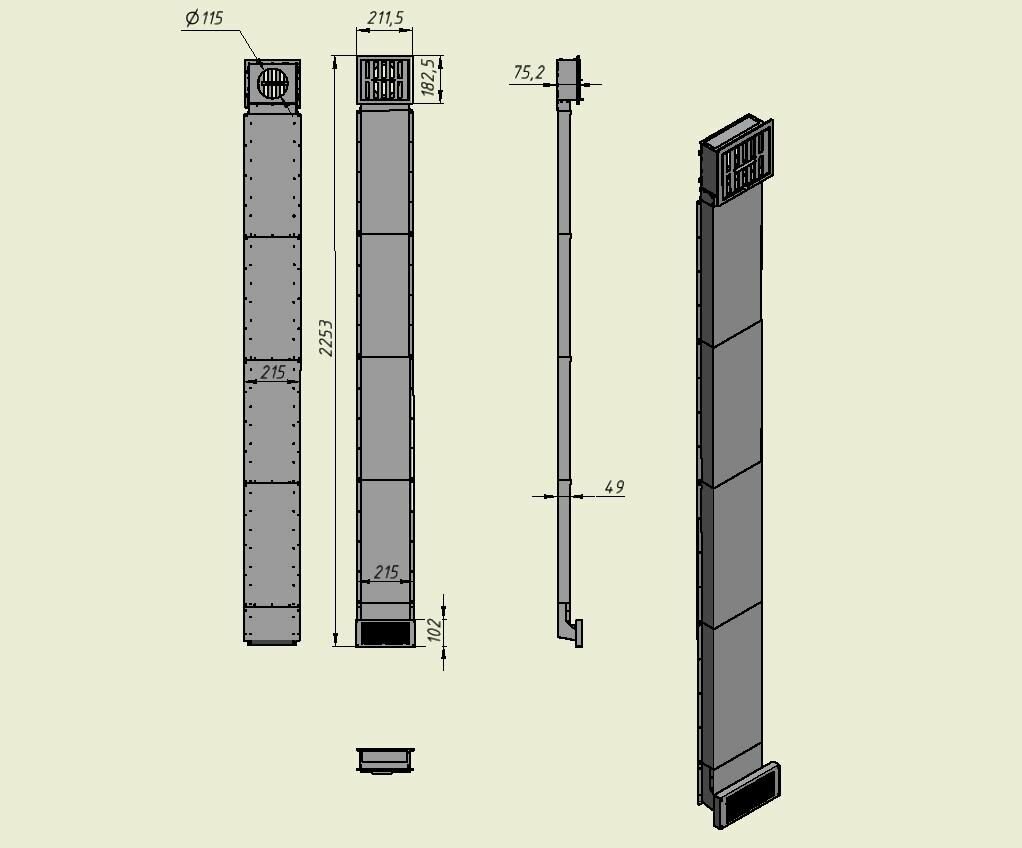 Вентиляция для бани Димасту скрытый монтаж через стену