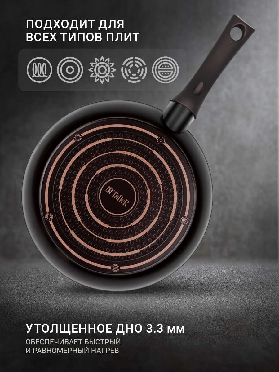 Сковорода TalleR TR-44096 Аспайр 22 см, из кованого алюминия с антипригарным покрытием — фото 1