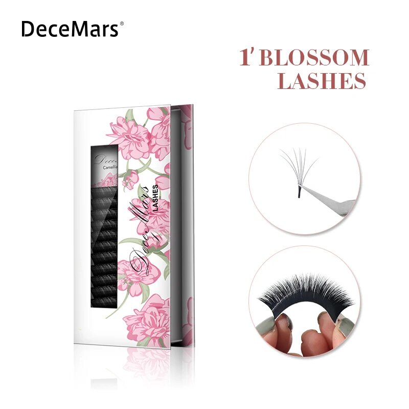 Веер для наращивания ресниц DeceMars 1'S C, 0,05 мм, 16 мм