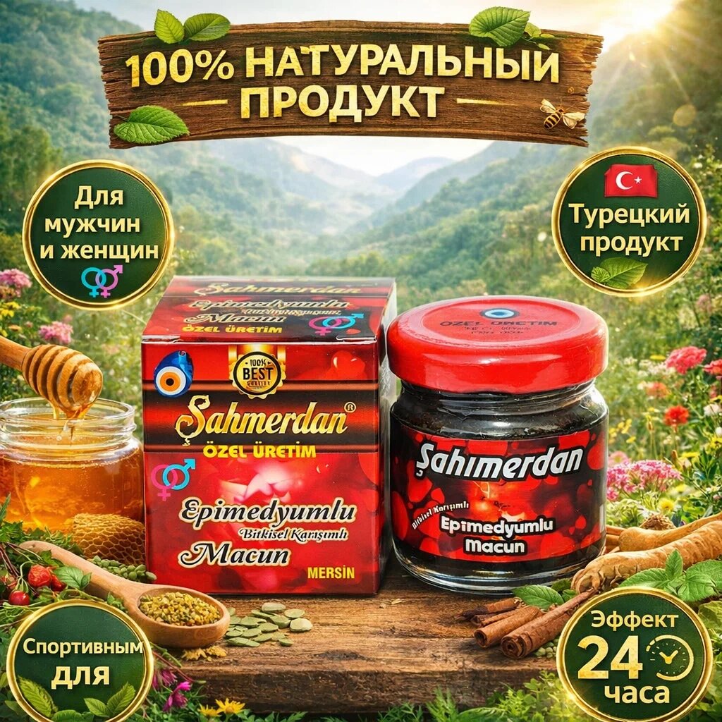 Epimedyumlu Macun. Натуральный мёд для мужчин и женщин, эффект до 24 часов. 45г