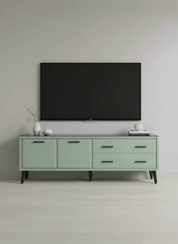 Изображение товара Тумба ARNIKA Виго, для телевизора, мятный цвет, 159.8x56.0x38.9 см
