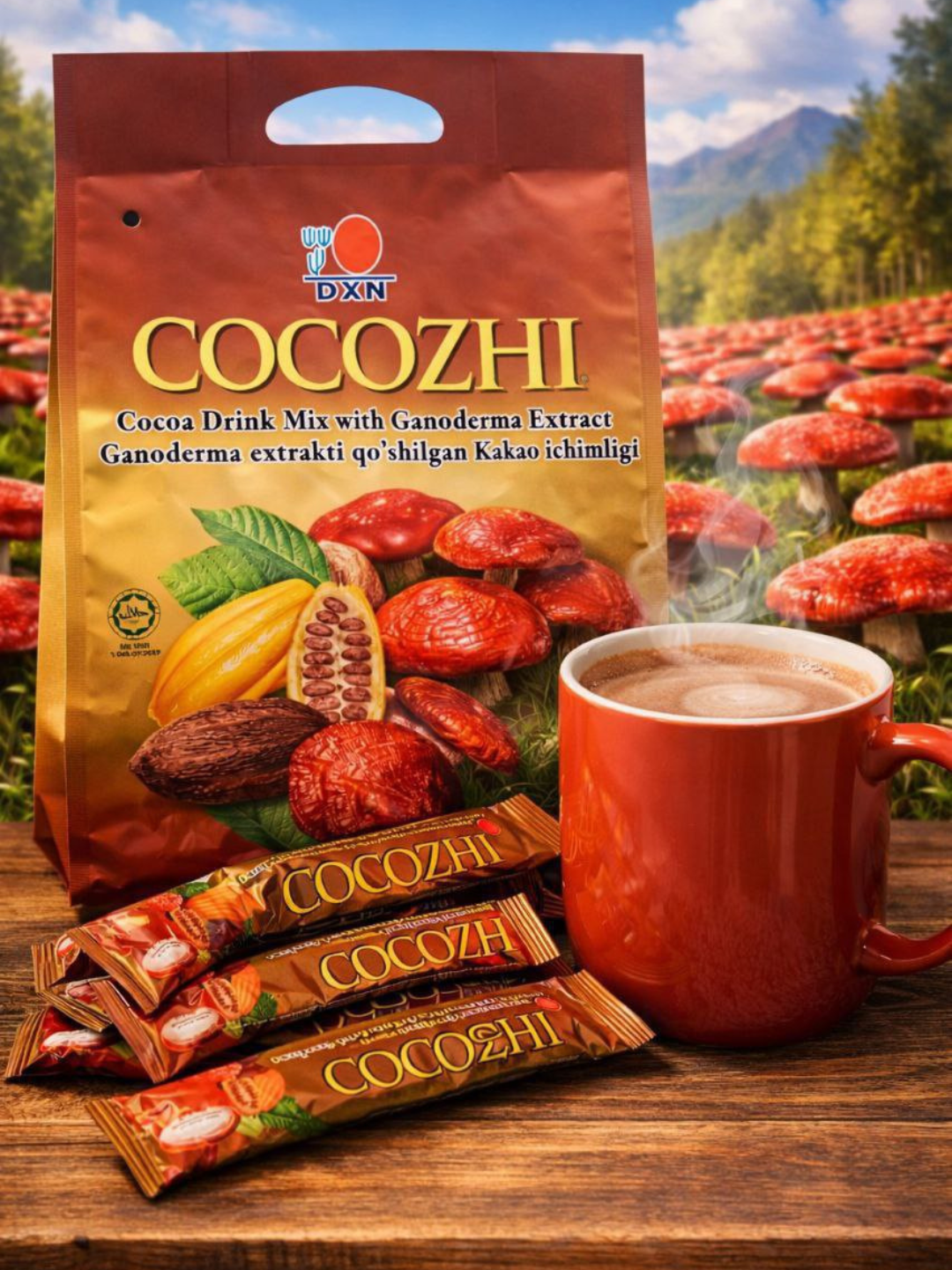 Какао-напиток DXN Cocozhi – полезный и вкусный источник энергии с экстрактом ганодермы. No 3