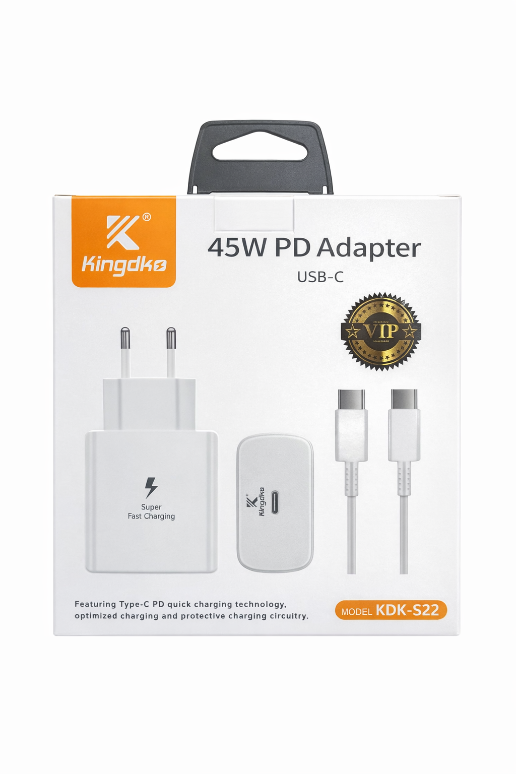 Зарядное устройство Kingdka 45W USB-C Power Delivery (PD) с кабелем для быстрой зарядки