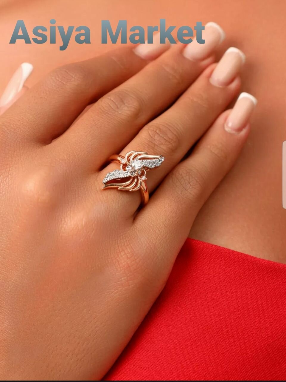 Комплект бижутерии: серьги, кольцо, фианит, размер кольца 18, серый — фото 1