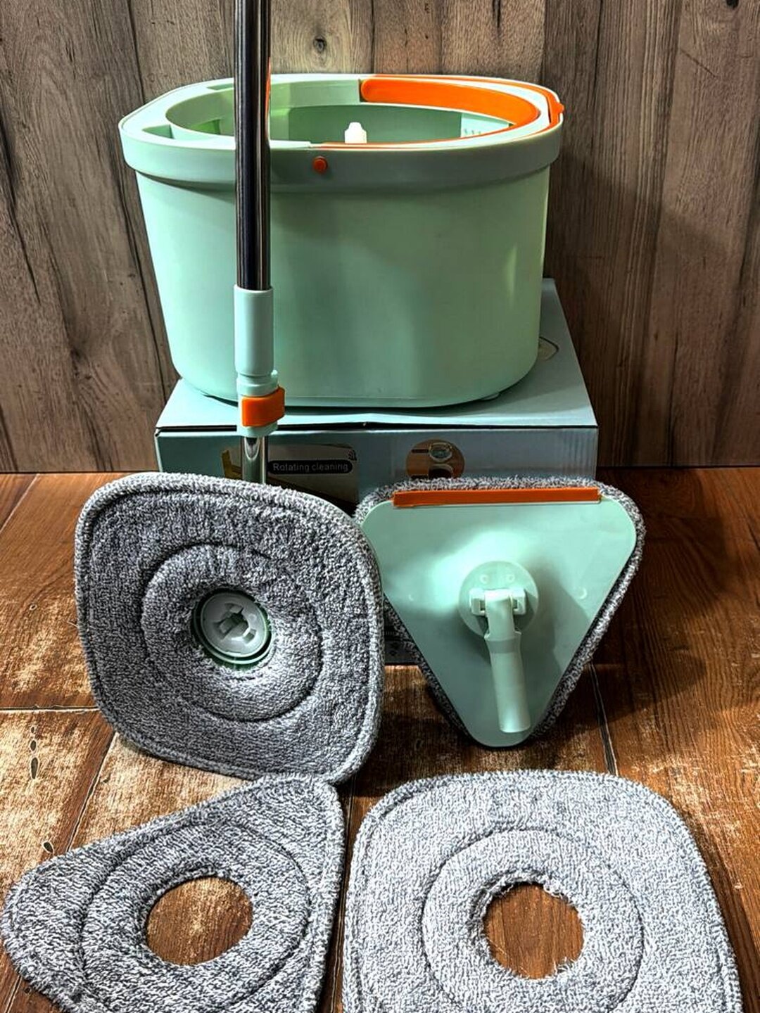 Умная швабра с ведром из микрофибры, моет только чистой водой, с насадкой для окон, объем 3,6 л