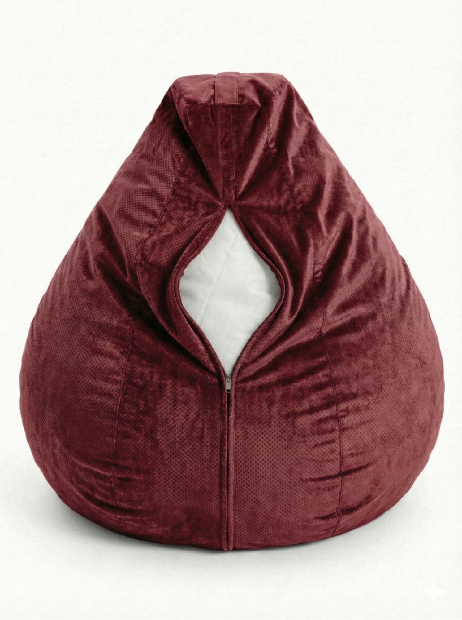 Кресло-мешок Пуффбери «Груша», размер XXL средний, Велюр Бордовый — фото 1