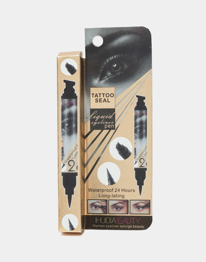 Подводка маркер для глаз, с штампом, 2 в 1 Huda Beauty
