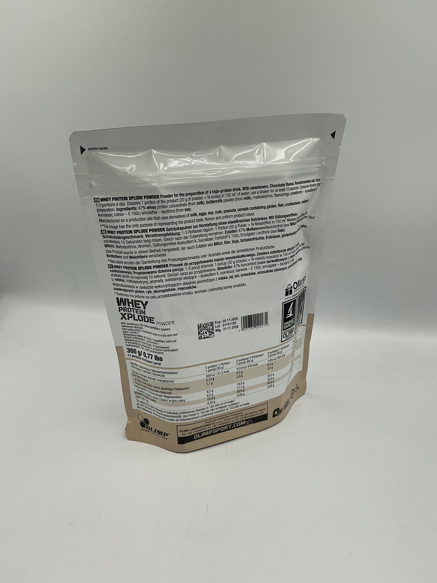 Olimp Whey Protein XPLODE 350 g вкус Сhocalate dream, вей протеин для роста мыщц — фото 1