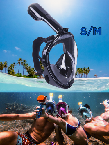 Изображение товара Подводная полнолицевая маска для плавания (снорклинга) FreeBreath S/M (чёрный)