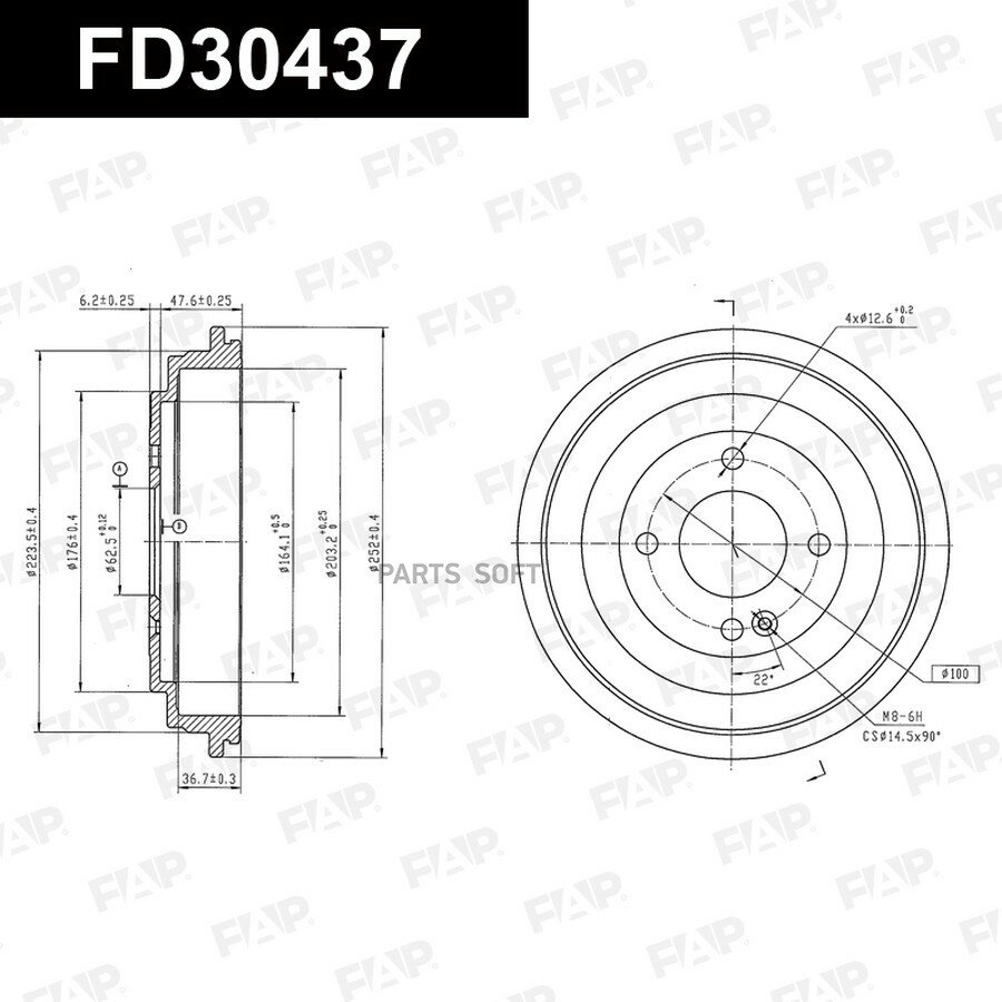 Барабан тормозной задний HYUNDAI ACCENT FAP FD30437 | цена за 1 шт