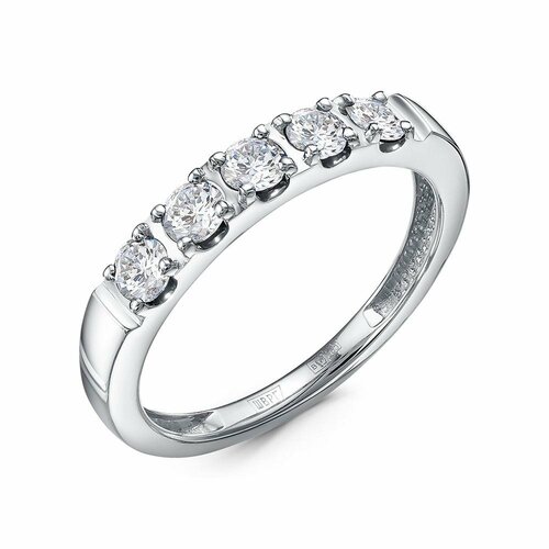 фото Кольцо diamant online, белое золото, 585 проба, изумруд, размер 17, бирюзовый