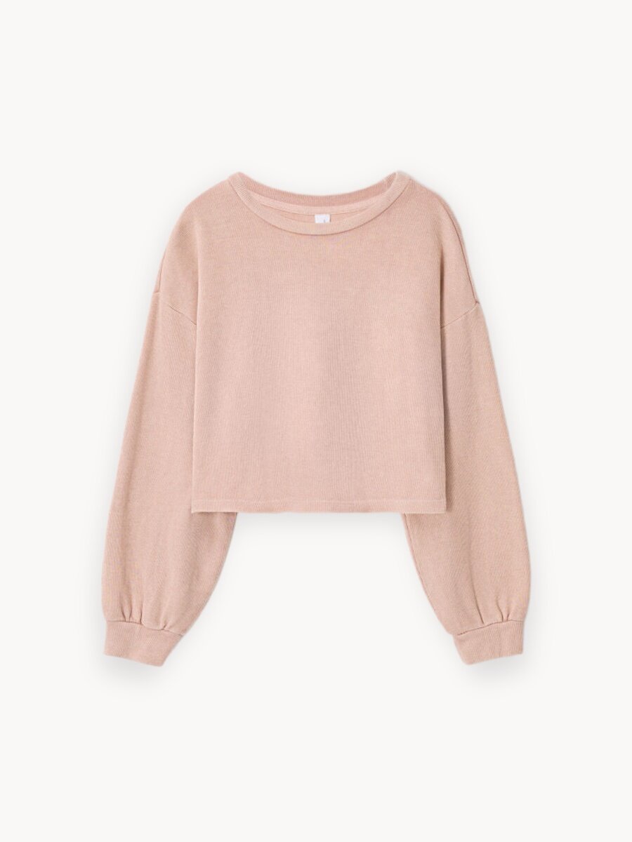 Свитшот Sela, размер 128, Дымчатый розовый