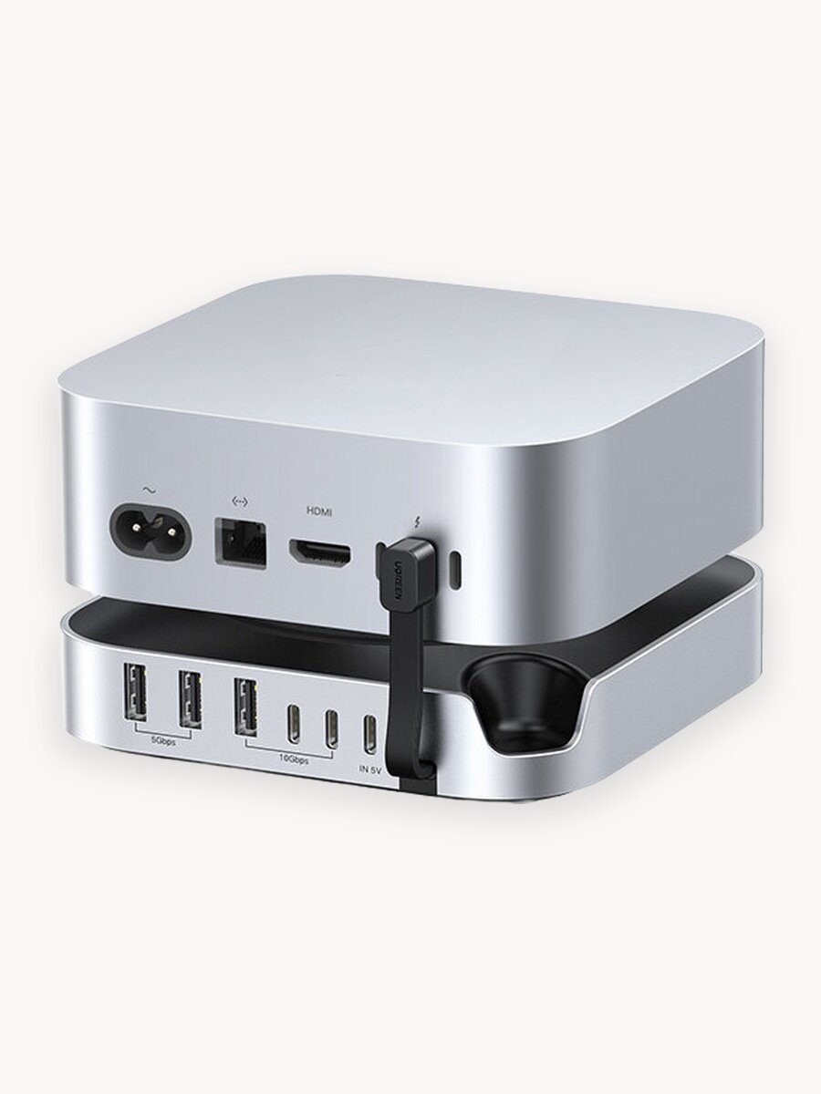 Док-станция UGREEN для Mac mini M4 / M4 Pro с M.2 NVMe SSD, сереристая