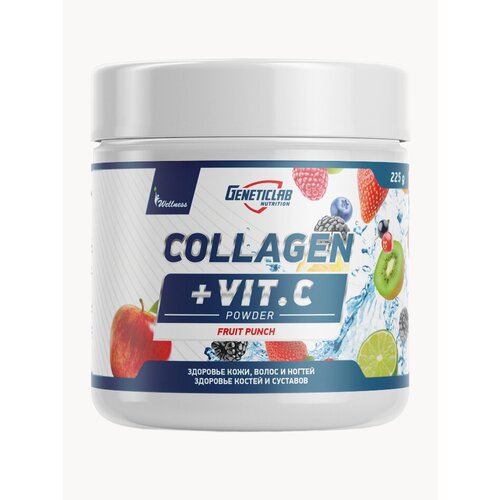 Коллаген с витамином C от Geneticlab со вкусом фруктовый пунш 225 г
