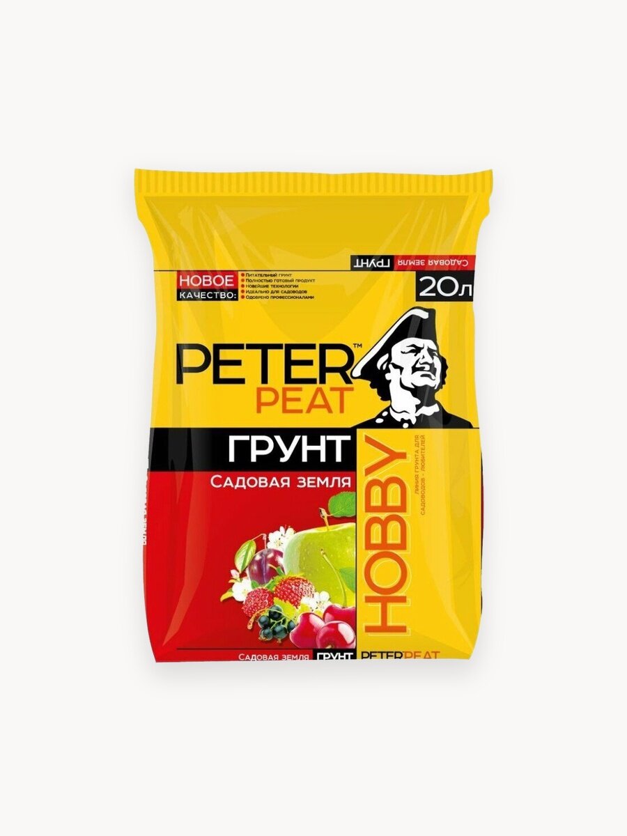 Грунт универсальный Peter Peat Hobby, садовая земля для рассады, 20 литров, торф, Россия
