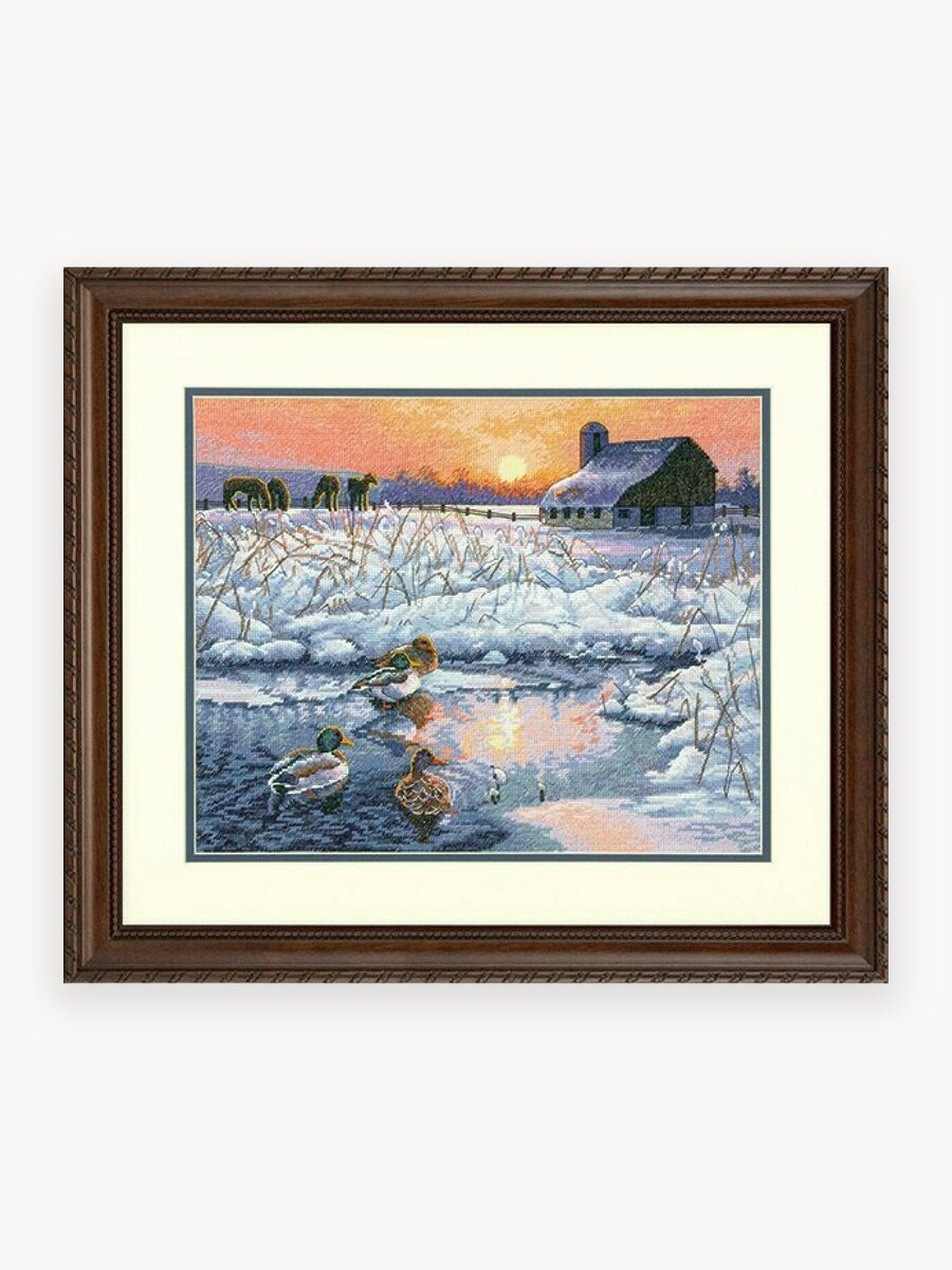 70-35304 Набор для вышивания крестом "Зимнее утро",38*30см, DIMENSIONS