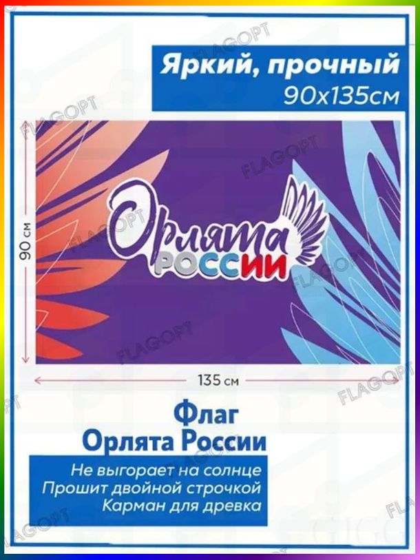 Флаг Орлята России. Движение первых. Рддм