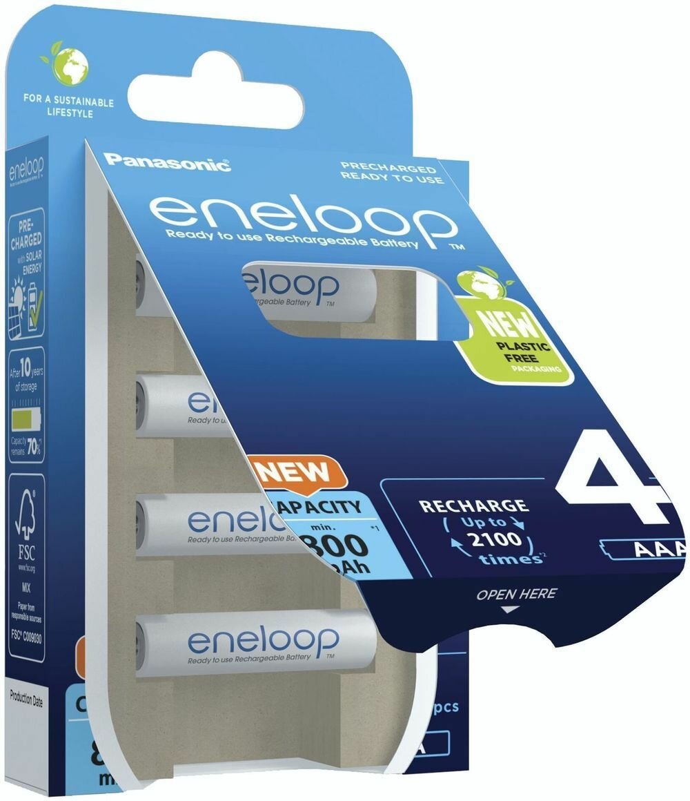 Аккумуляторы Panasonic Eneloop BK-4MCDE/4BE AAA 800 4шт — фото 1