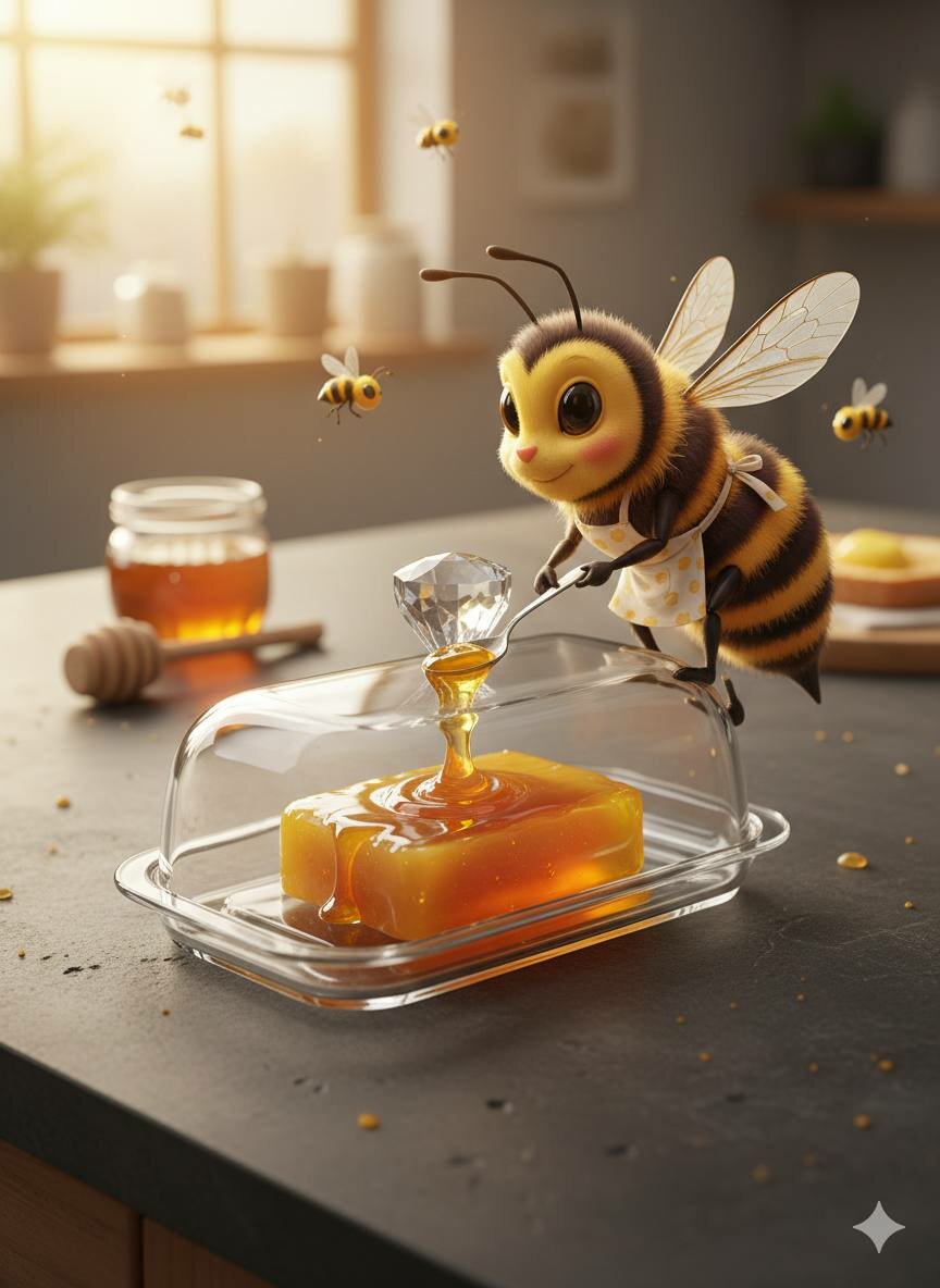 Акриловая масленка-медовница с ручкой-кристаллом – Легкость и долговечность!