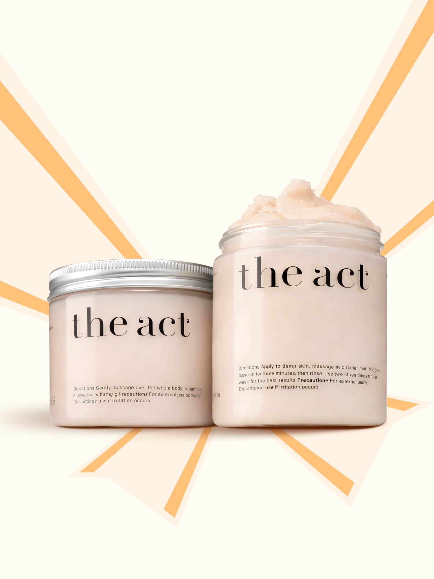 The Act Набор скраб-бальзам антицеллюлитный кокосовый и твердое масло увлажняющее для тела, 300гр+170гр