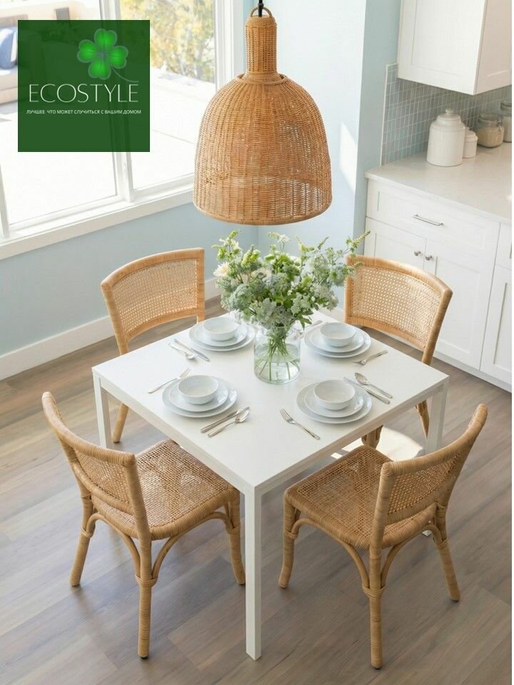 Стол кухонный ECOTOP, белый, ВхШхГ 74х75х75 см, "ECOSTYLE"