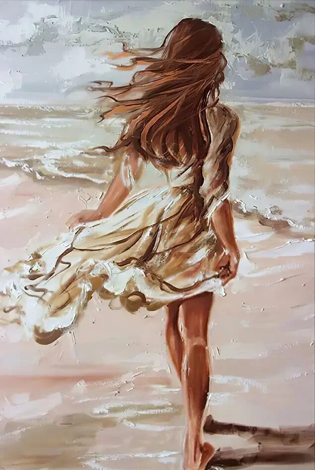 Абстрактная картина маслом на холсте, стиль бохо P5, 30x40cm No Frame