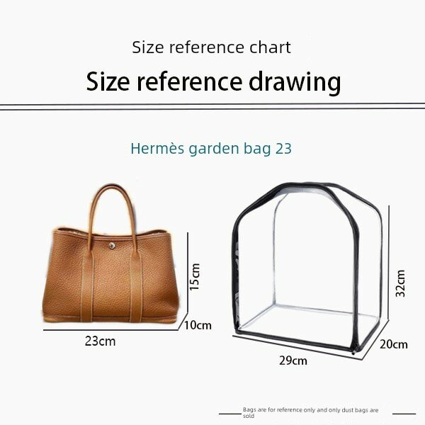 Пылезащитный мешок Hermès Garden Party для сумки 23 см — Прозрачная защитная антивлажная чехол с закругленными краями