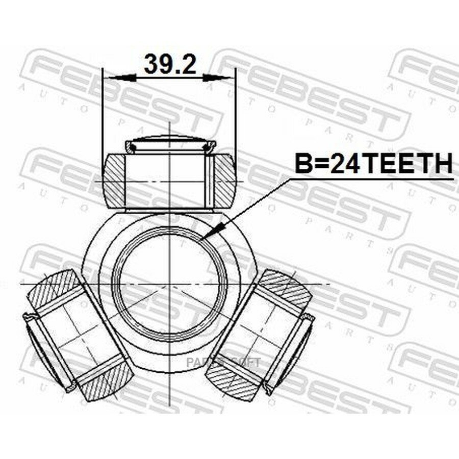 FEBEST 0116NDE180 FEBEST 0116-NDE180 трипоид 24X39.2 0116-NDE180