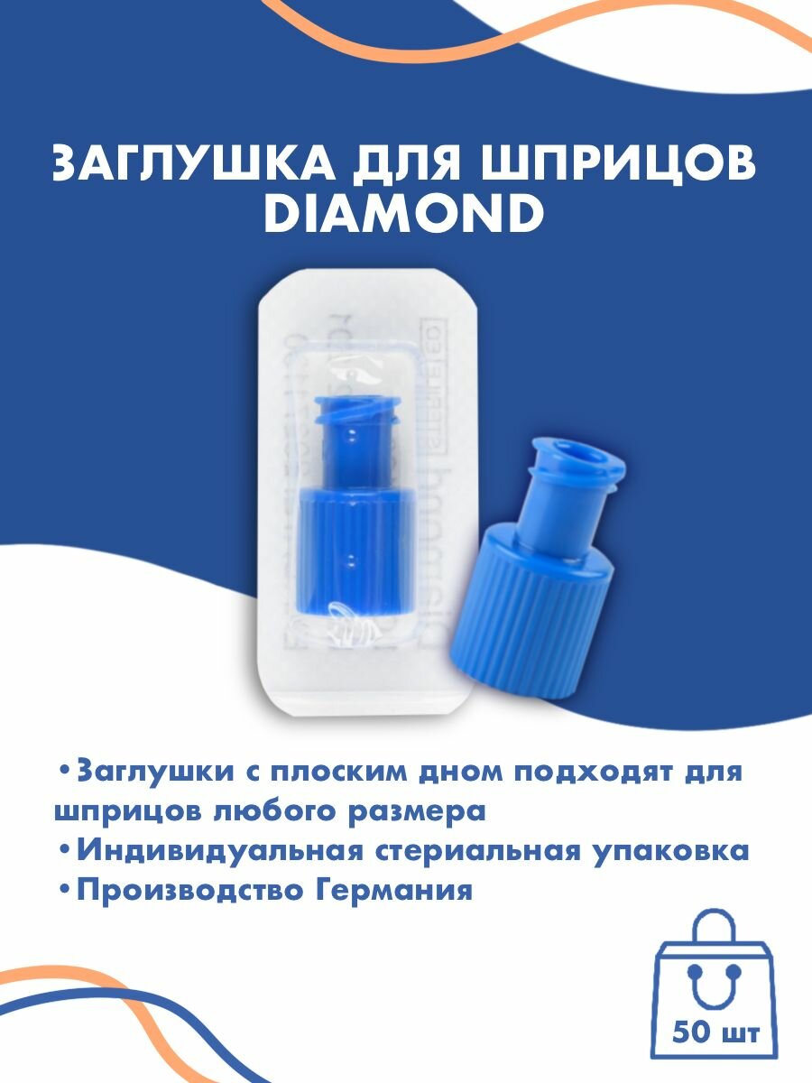 Заглушка/комби стоппер для шприца Luer Lock 50 шт