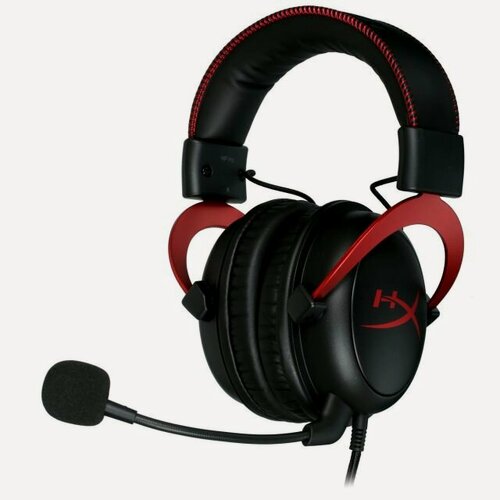 Изображение товара Компьютерная гарнитура HyperX Cloud II red полноразмерные, с микрофоном, чёрные