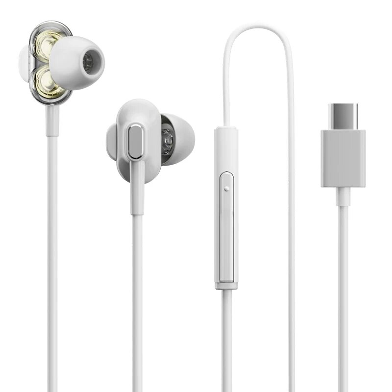 Thinkplus TW20 Проводные наушники с кабелем Type-C, белый