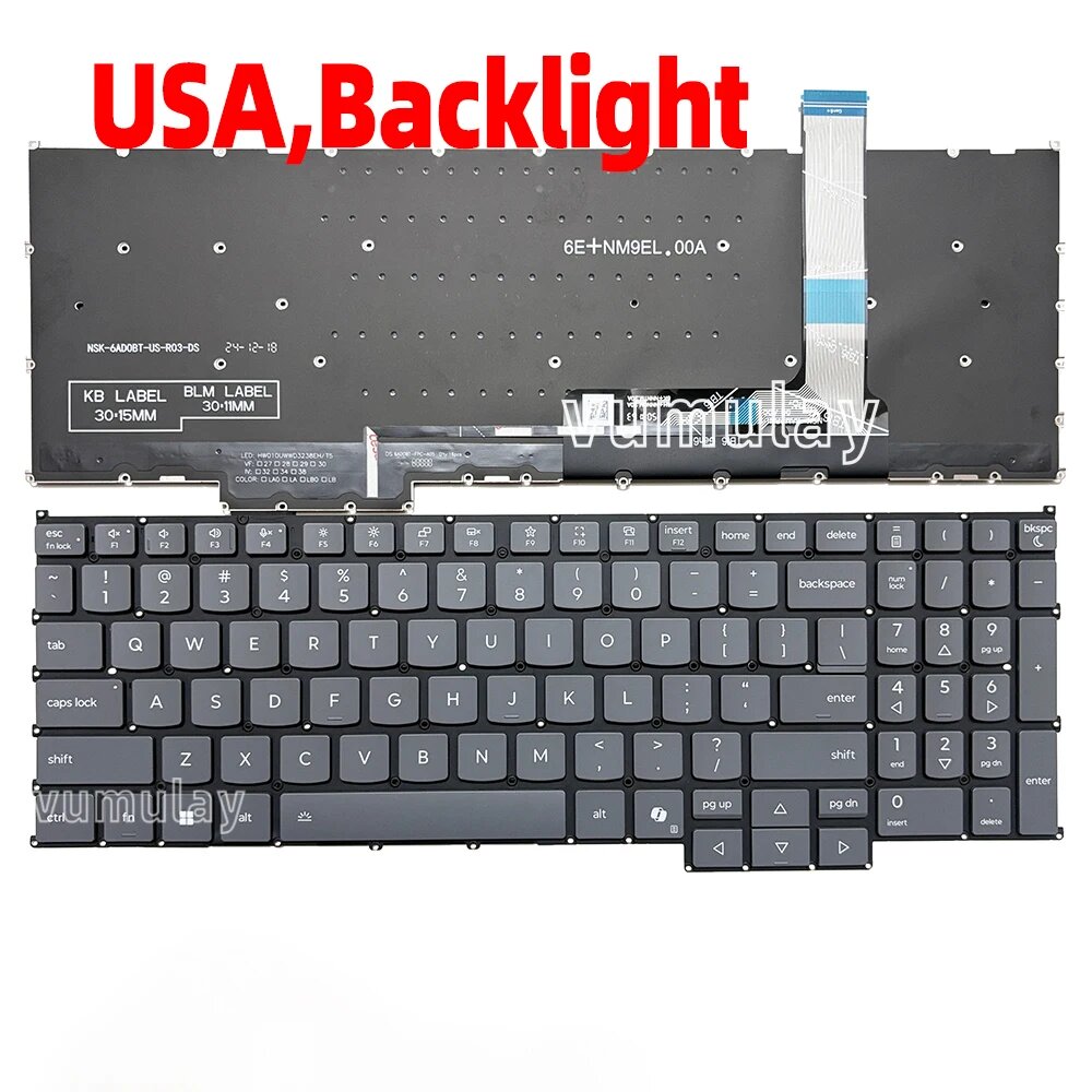 Клавиатура для Lenovo ThinkBook 16 G8 IRL 210H 21SH, USA Backlit