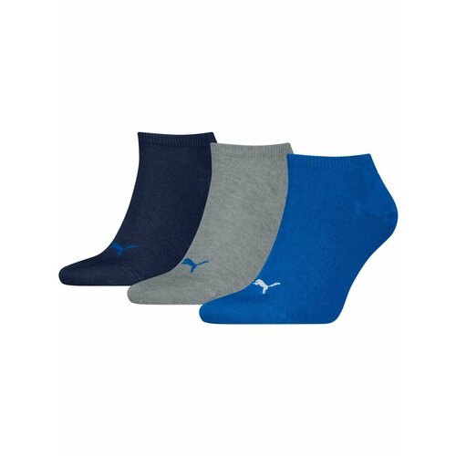 фото Носки puma unisex sneaker plain 3p, комплект, 3 пары, размер 35-38, синий/серый