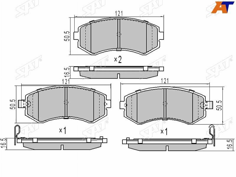 . SAT Тормозные колодки задние для NISSAN PATROL Y61/ перед NISSAN ALMERA N15/LAUREL C33
