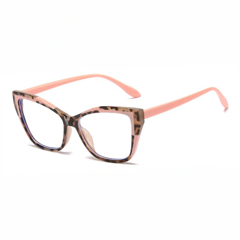 Двухцветная винтажная оправа для очков TWO Oclock C6 Leopard Pink