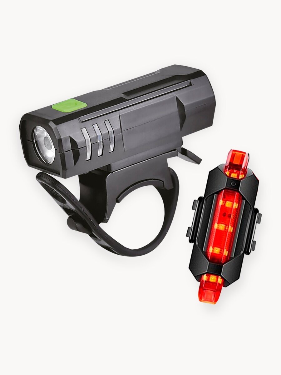 Светодиодный фонарь для велосипеда передний + задний с 3 режимами GLANZEN BFL-1200-03-set